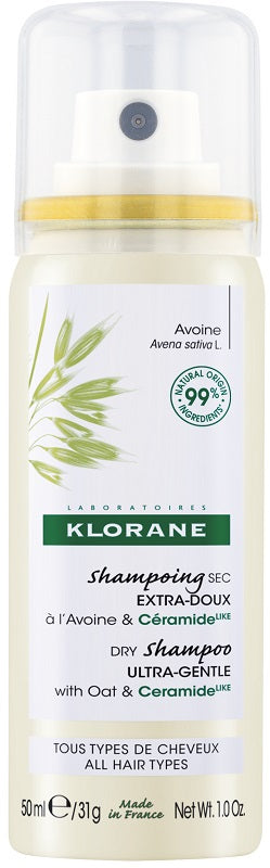 KLORANE SHAMPOO SECCO EXTRA DELICATO AVENA&CERAMIDE TUTTI ITIPI DI CAPELLI SPRAY 50 ML - KLORANE SHAMPOO SECCO EXTRA DELICATO AVENA&CERAMIDE TUTTI ITIPI DI CAPELLI SPRAY 50 ML