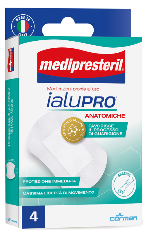 Medipresteril Ialupro Medicazione Anatomica per le braccia 7,5 x 10 cm 4 Pezzi - Medipresteril Ialupro Medicazione Anatomica per le braccia 7,5 x 10 cm 4 Pezzi