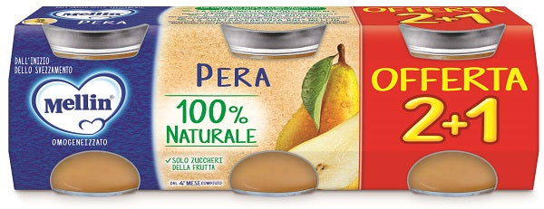 MELLIN OMOGENEIZZATO PERA 3 PEZZI DA 100 G - MELLIN OMOGENEIZZATO PERA 3 PEZZI DA 100 G