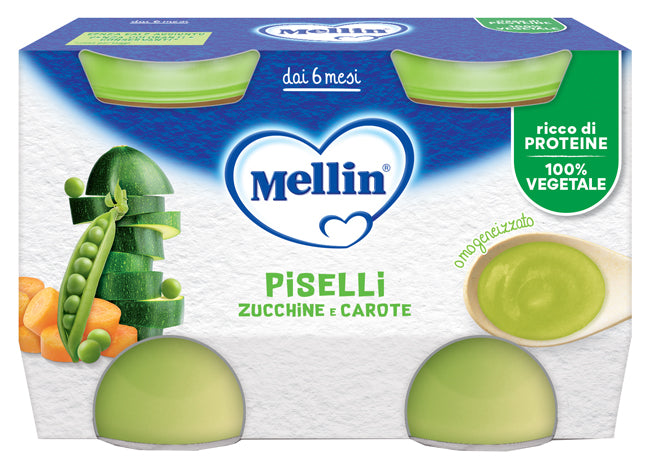 MELLIN OMOGENEIZZATO PISELLI E CAROTE 2 PEZZI DA 130 G - MELLIN OMOGENEIZZATO PISELLI E CAROTE 2 PEZZI DA 130 G