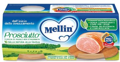 Mellin Omogeneizzato Prosciutto 2 Pezzi X 80 G - Mellin Omogeneizzato Prosciutto 2 Pezzi X 80 G