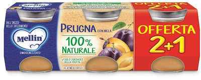 MELLIN OMOGENEIZZATO PRUGNA 3 PEZZI DA 100 G