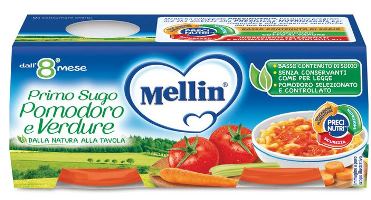 MELLIN PRIMO SUGO POMODORO E VERDURE 2 VASETTI DA 80 G - MELLIN PRIMO SUGO POMODORO E VERDURE 2 VASETTI DA 80 G