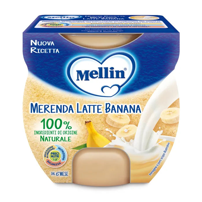 Mellin Merenda Latte Banana 2 X 100 G - Mellin Merenda Latte Banana 2 X 100 G