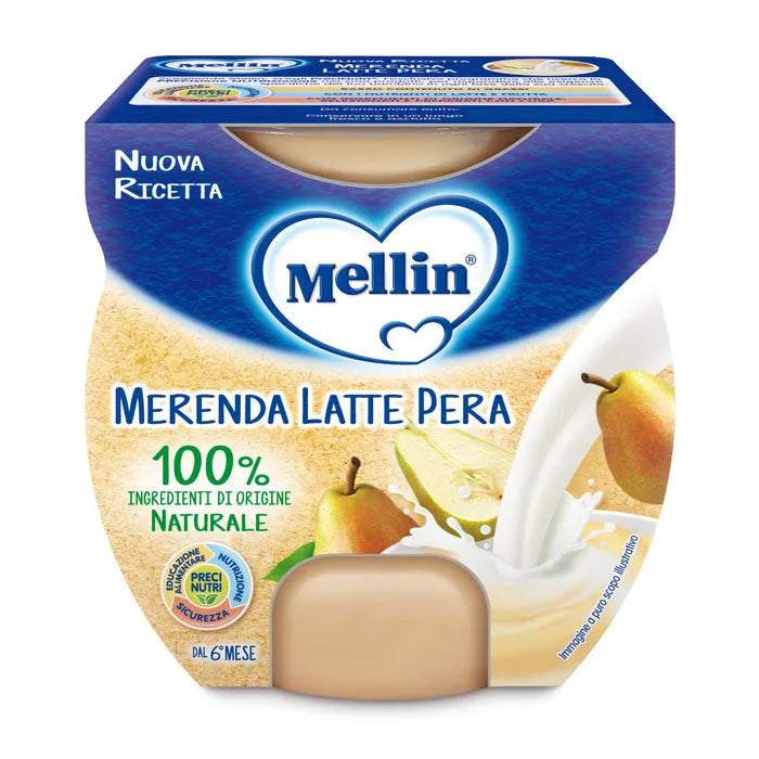 Mellin Merenda Latte Pera 2 X 100 G - Mellin Merenda Latte Pera 2 X 100 G