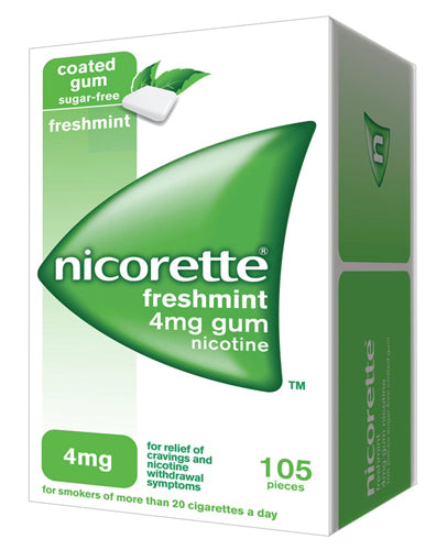 NICORETTE* 105 gomme masticabili 4 mg di nicotina - gusto menta forte - NICORETTE* 105 gomme masticabili 4 mg di nicotina - gusto menta forte