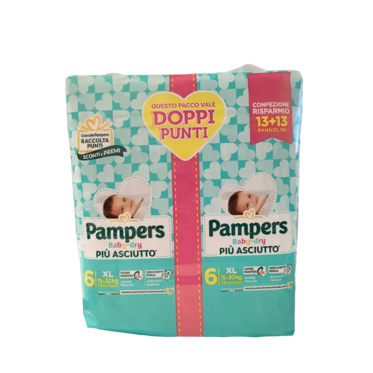 Pampers Baby Dry Duo Downcount Xl 26 Pezzi - Pampers Baby Dry Duo Downcount Xl 26 Pezzi