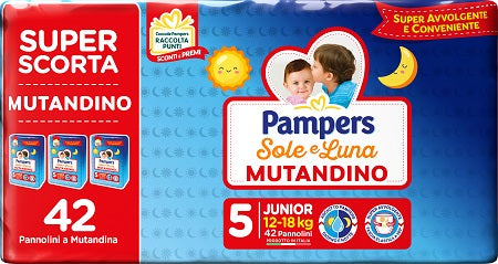 PAMPERS SOLE LUNA MUTANDINA TRIO JUNIOR 42 PEZZI - PAMPERS SOLE LUNA MUTANDINA TRIO JUNIOR 42 PEZZI