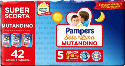 PAMPERS SOLE LUNA MUTANDINA TRIO JUNIOR 42 PEZZI