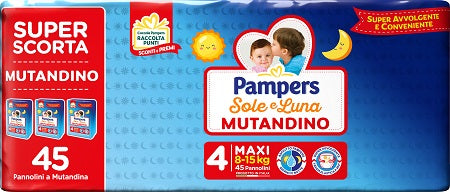 PAMPERS SOLE LUNA MUTANDINA TRIO MAXI 45 PEZZI