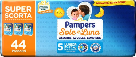 PAMPERS SOLE LUNA TRIO JUNIOR 44 PEZZI - PAMPERS SOLE LUNA TRIO JUNIOR 44 PEZZI