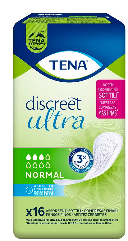 PANNOLONE SAGOMATO TENA DISCREET ULTRA NORMAL 16 PEZZI - PANNOLONE SAGOMATO TENA DISCREET ULTRA NORMAL 16 PEZZI