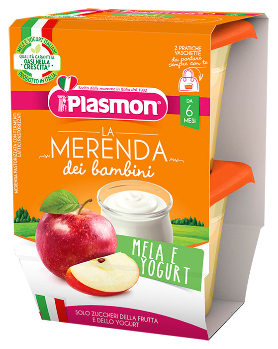 Plasmon La Merenda Dei Bambini Sapori Di Natura Mela Yogurtasettico 2 X 120 G - Plasmon La Merenda Dei Bambini Sapori Di Natura Mela Yogurtasettico 2 X 120 G