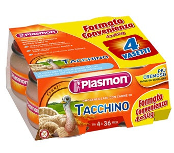 PLASMON OMOGENEIZZATO TACCHINO 4 X 80 G CON GIFT - PLASMON OMOGENEIZZATO TACCHINO 4 X 80 G CON GIFT