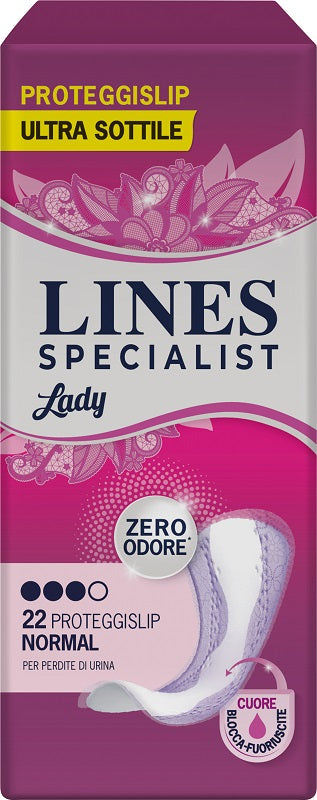 PROTEGGISLIP PER INCONTINENZA URINARIA LINES SPECIALIST LADYLIGHT NORMAL ULTRA SOTTILE 22 PEZZI