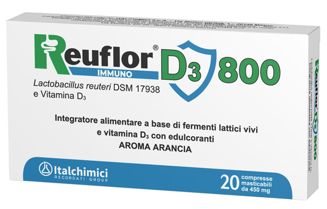 REUFLOR D3 800 20 COMPRESSE MASTICABILI AROMA ARANCIA