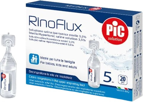 RINOFLUX SOLUZIONE IPERTONICA NASALE PIC 20 FIALE 5 ML - RINOFLUX SOLUZIONE IPERTONICA NASALE PIC 20 FIALE 5 ML