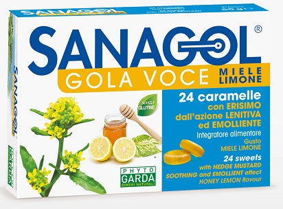 Sanagol Gola Voce Miele Limone 24 Caramelle - Sanagol Gola Voce Miele Limone 24 Caramelle