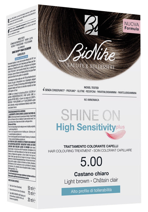 SHINE ON HIGH SENSITIVITY PLUS CASTANO CHIARO 5,00 RIVELATORE IN CREMA 75 ML + CREMA COLORANTE 50 ML - SHINE ON HIGH SENSITIVITY PLUS CASTANO CHIARO 5,00 RIVELATORE IN CREMA 75 ML + CREMA COLORANTE 50 ML