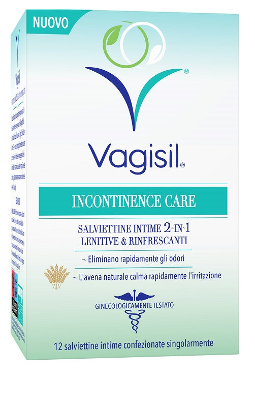 VAGISIL INCONTINENCE CARE SALVIETTINE INTIME 2IN1 LENITIVE &RINFRESCANTI 12 PEZZI - VAGISIL INCONTINENCE CARE SALVIETTINE INTIME 2IN1 LENITIVE &RINFRESCANTI 12 PEZZI