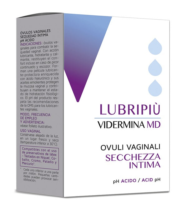 Vidermina Lubripiu&#039; Ovuli Vaginali 2 Blister Da 5 Ovuli