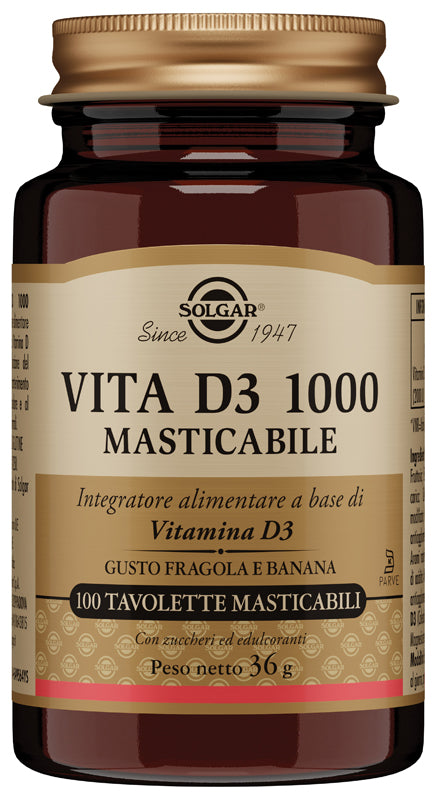 VITA D3 1000 100 TAVOLETTE MASTICABILI - VITA D3 1000 100 TAVOLETTE MASTICABILI