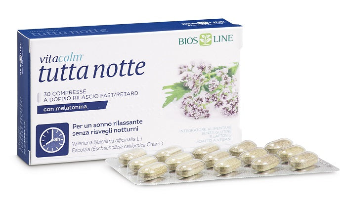 Vitacalm Tutta Notte Con Melatonina 30 Compresse - Vitacalm Tutta Notte Con Melatonina 30 Compresse