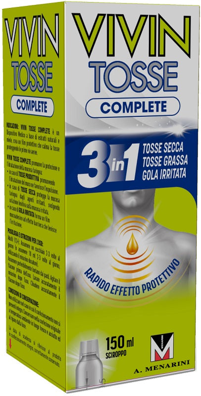 VIVIN TOSSE COMPLETE SCIROPPO PER TOSSE 150 ML - VIVIN TOSSE COMPLETE SCIROPPO PER TOSSE 150 ML