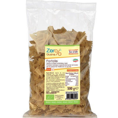 ZER% GLUTINE FARFALLE DI RISO INTEGRALE BIO 500 G - ZER% GLUTINE FARFALLE DI RISO INTEGRALE BIO 500 G