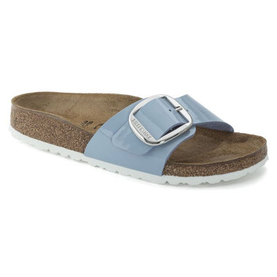 Birkenstock Madrid Big Buckle Patent Dove Blue Birko Flor Pat 36