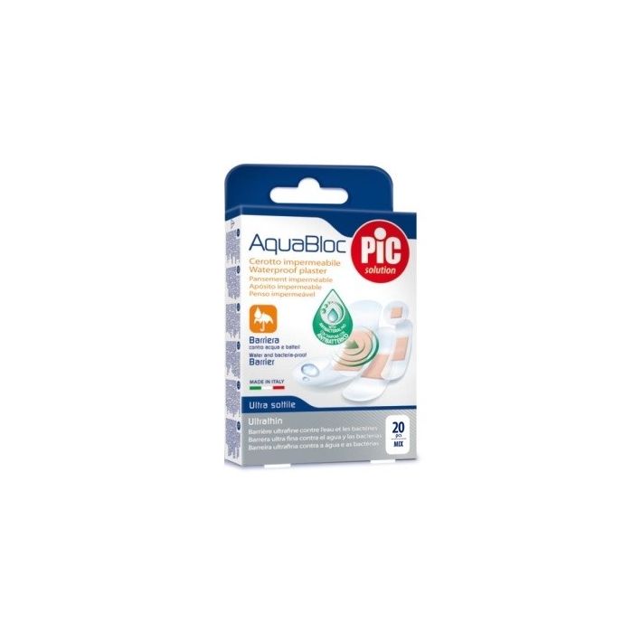 Cerotto Pic Aquabloc Mix Antibatterico 20 Pezzi - Cerotto Pic Aquabloc Mix Antibatterico 20 Pezzi