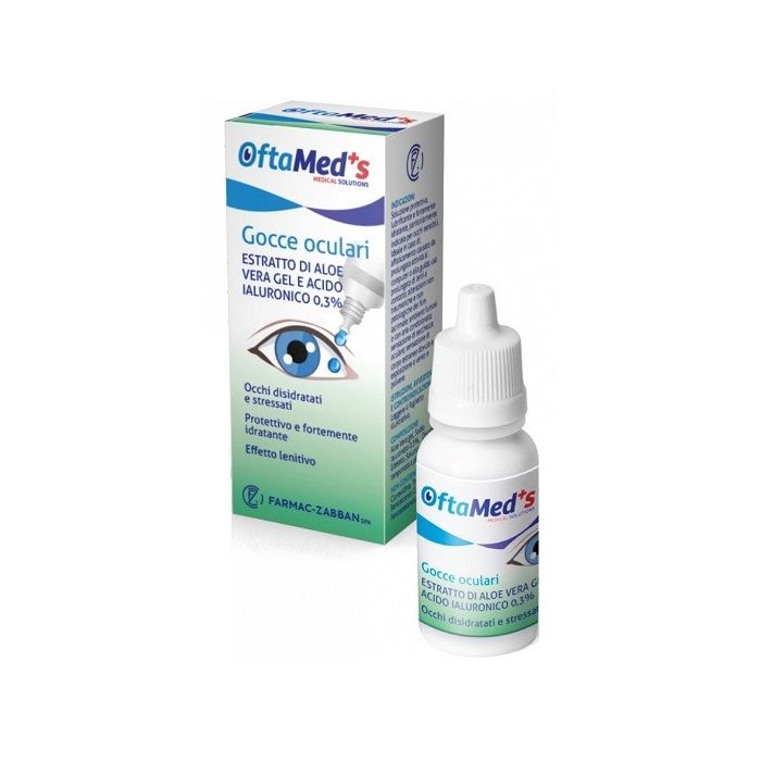 OFTAMED'S GOCCE OCULARI OCCHI DISIDRATATI E STRESSATI ESTRATTO ALOE VERA GEL E ACIDO IALURONICO 0,3% 10 ML - OFTAMED'S GOCCE OCULARI OCCHI DISIDRATATI E STRESSATI ESTRATTO ALOE VERA GEL E ACIDO IALURONICO 0,3% 10 ML