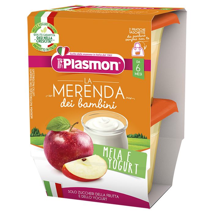 Plasmon La Merenda Dei Bambini Sapori Di Natura Mela Yogurtasettico 2 X 120 G - Plasmon La Merenda Dei Bambini Sapori Di Natura Mela Yogurtasettico 2 X 120 G