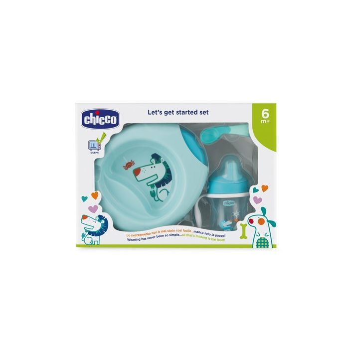 Chicco Set Pappa 6 Mesi+ Azzurro - Chicco Set Pappa 6 Mesi+ Azzurro