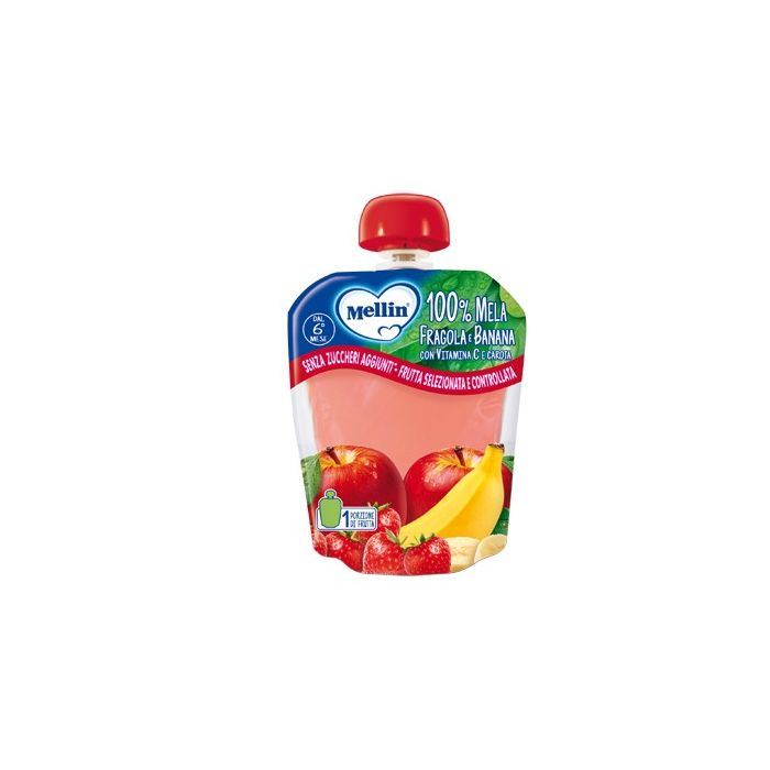 Mellin 100% Mela Fragola Banana 90 G - Mellin 100% Mela Fragola Banana 90 G