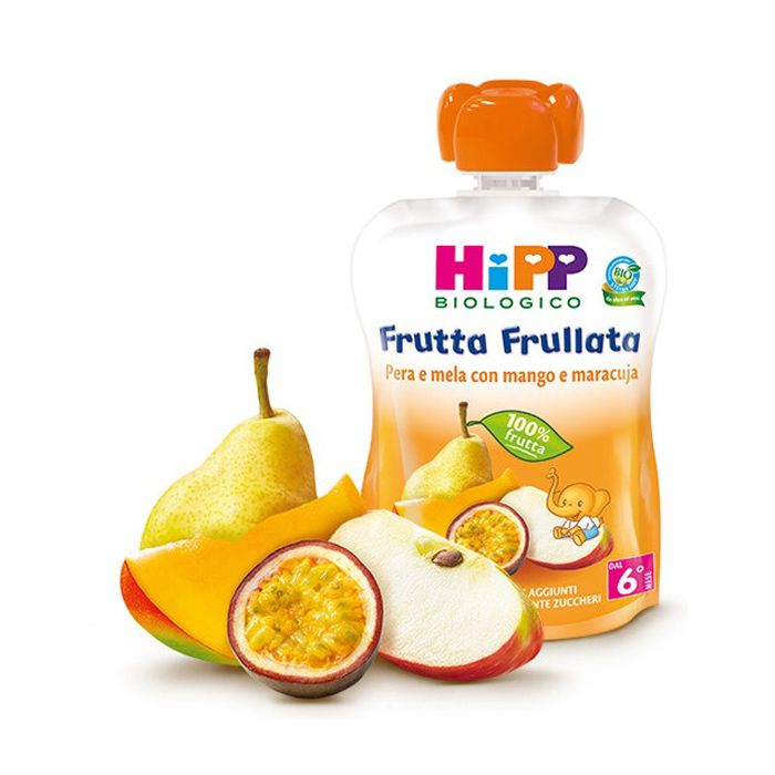 Hipp Frutta Frullata Pera/Mela Con Mango E Maracuja 90 G - Hipp Frutta Frullata Pera/Mela Con Mango E Maracuja 90 G