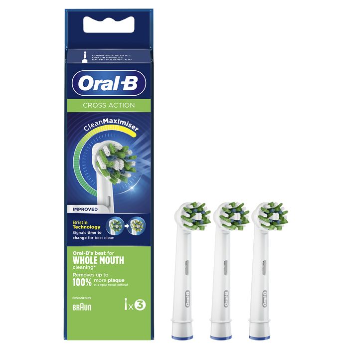 Oralb Cross Action Eb50 Testine Per Spazzolino Elettrico 3 Pezzi - Oralb Cross Action Eb50 Testine Per Spazzolino Elettrico 3 Pezzi