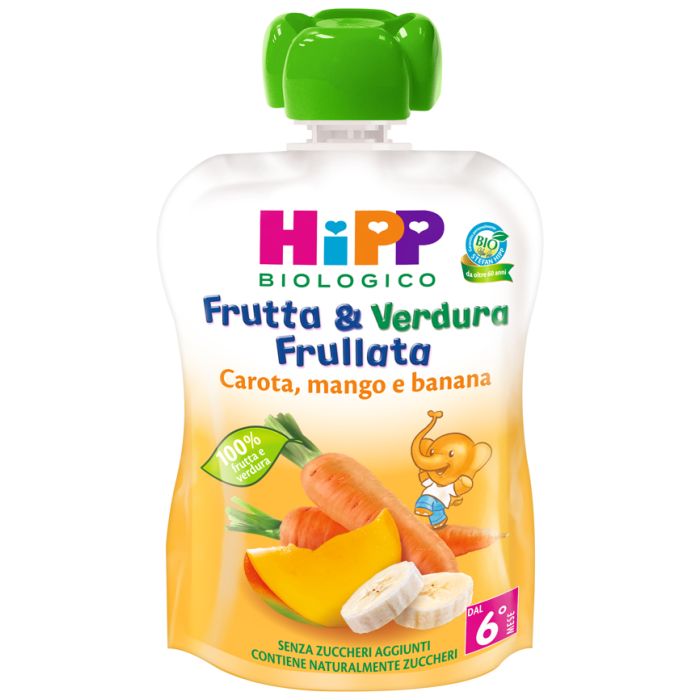 Hipp Bio Frutta & Verdura Carota Mango Banana 90 G - Hipp Bio Frutta & Verdura Carota Mango Banana 90 G