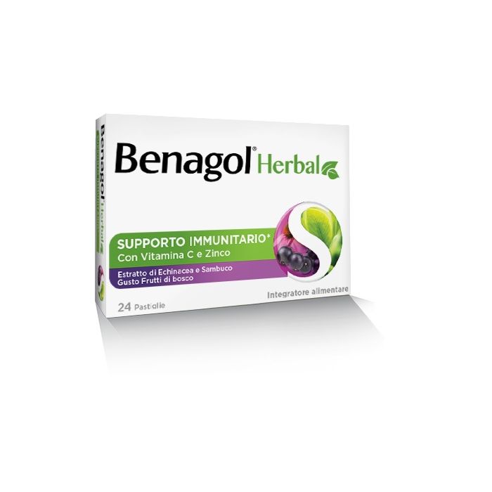 Benagol Herbal Frutti Di Bosco 24 Pastiglie - Benagol Herbal Frutti Di Bosco 24 Pastiglie