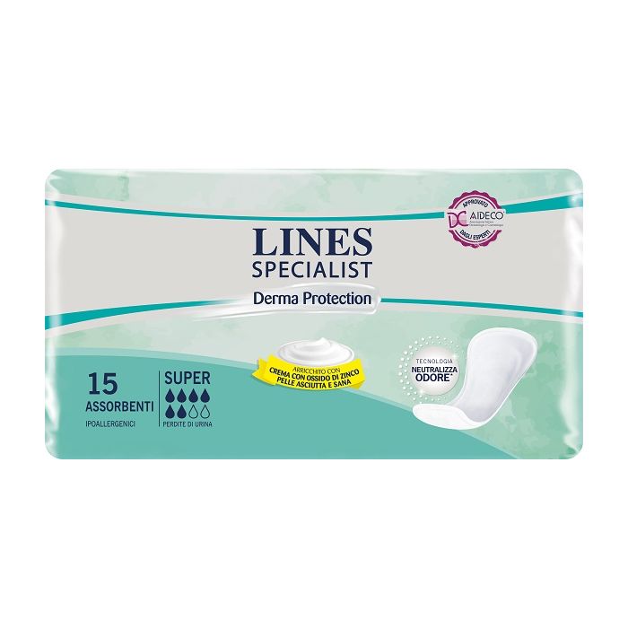 Pannolone Per Incontinenza Lines Specialist Derma Super 15 Pezzi - Pannolone Per Incontinenza Lines Specialist Derma Super 15 Pezzi