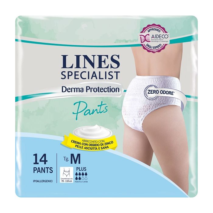 Pannolone Per Incontinenza Lines Specialist Derma Pants Plusm 14 Pezzi - Pannolone Per Incontinenza Lines Specialist Derma Pants Plusm 14 Pezzi