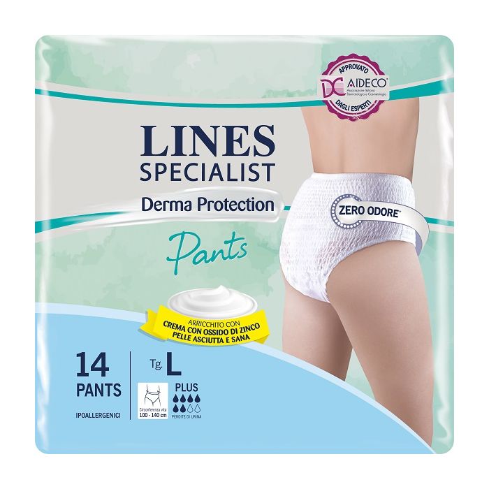 Pannolone Per Incontinenza Lines Specialist Derma Pants Plusl 14 Pezzi - Pannolone Per Incontinenza Lines Specialist Derma Pants Plusl 14 Pezzi