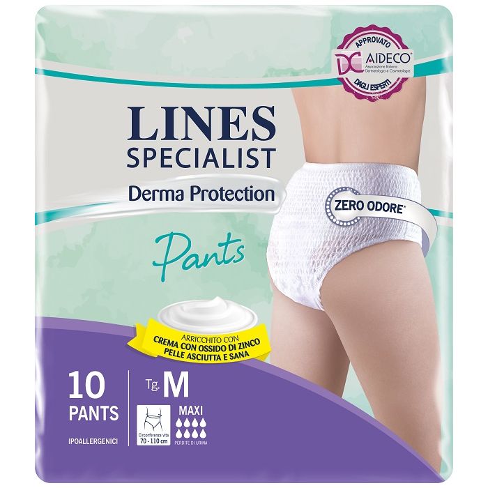 Pannolone Per Incontinenza Lines Specialist Derma Pants Maxim 10 Pezzi - Pannolone Per Incontinenza Lines Specialist Derma Pants Maxim 10 Pezzi