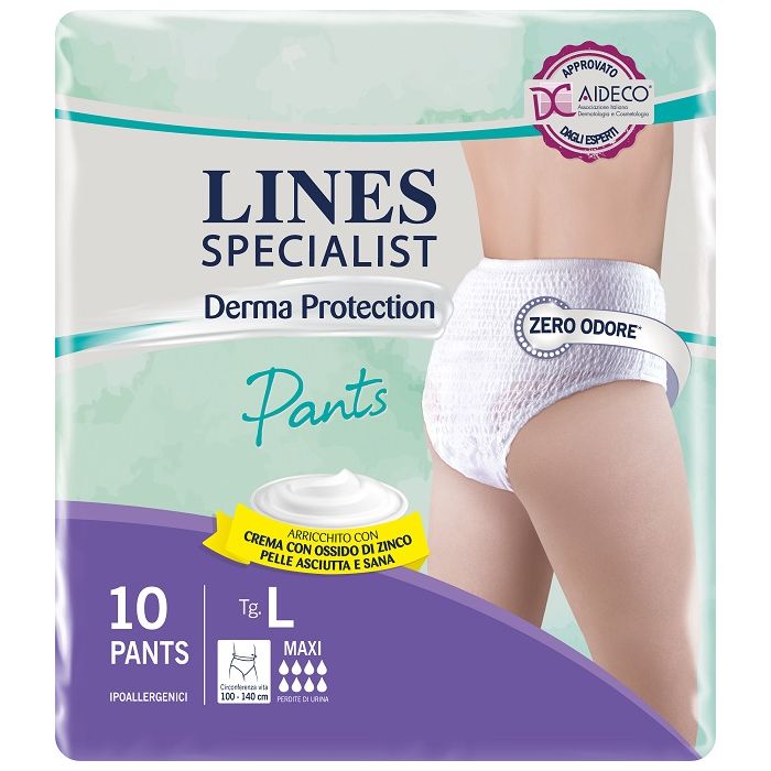 Pannolone Per Incontinenza Lines Specialist Derma Pants Maxil 10 Pezzi - Pannolone Per Incontinenza Lines Specialist Derma Pants Maxil 10 Pezzi