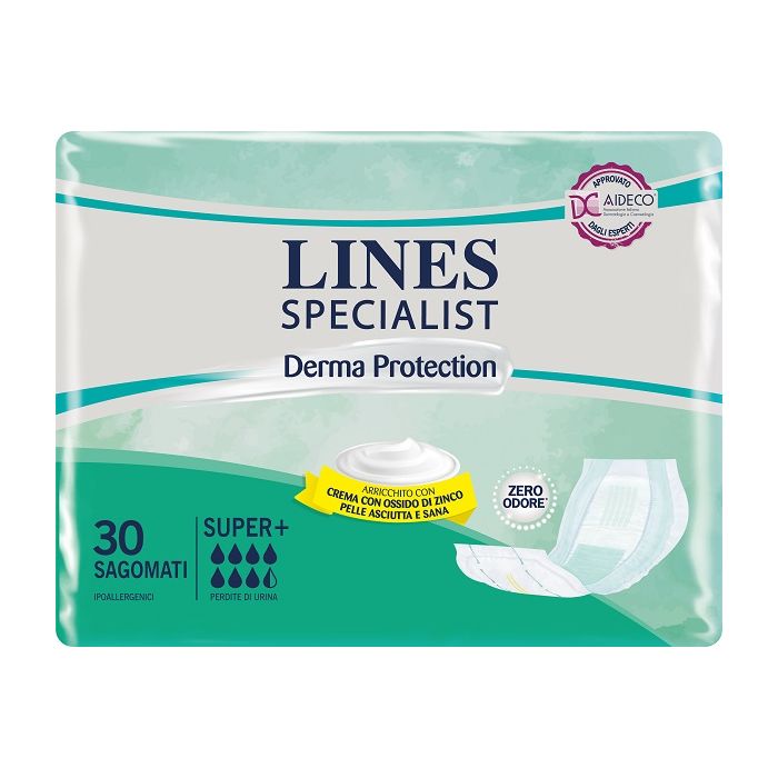 Pannolone Per Incontinenza Lines Specialist Derma Sagomato Super+ 30 Pezzi - Pannolone Per Incontinenza Lines Specialist Derma Sagomato Super+ 30 Pezzi