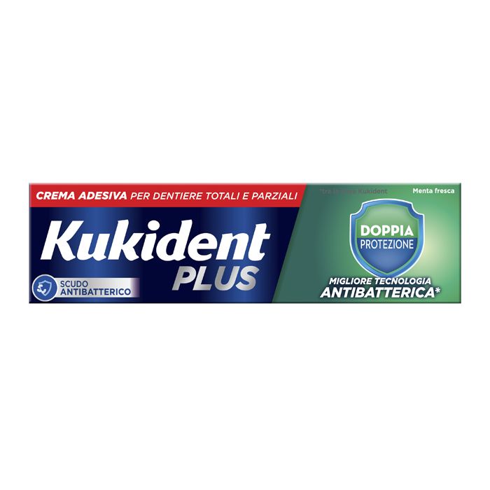 Kukident Plus Doppia Protezione Crema Adesiva Dentiere 40 G - Kukident Plus Doppia Protezione Crema Adesiva Dentiere 40 G