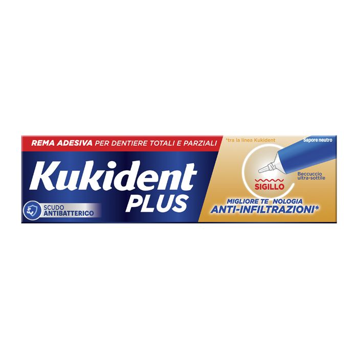 Kukident Plus Sigillo Anti Infiltrazioni Crema Adeisva Dentiere 40 G - Kukident Plus Sigillo Anti Infiltrazioni Crema Adeisva Dentiere 40 G