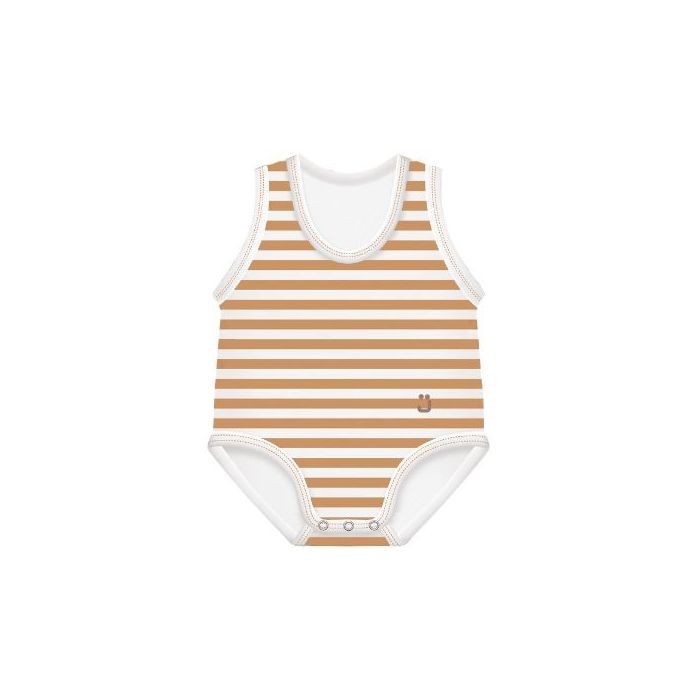 J Bimbi Body 0-36M Bio Cotton Summer Righe Caramello-Bianco - J Bimbi Body 0-36M Bio Cotton Summer Righe Caramello-Bianco