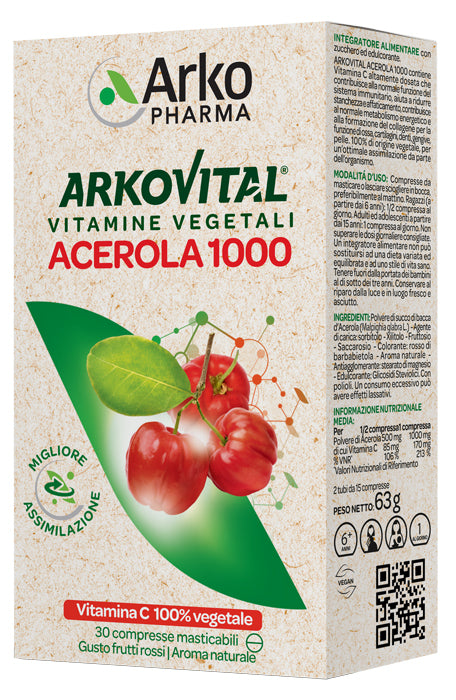 Arkovital Acerola 1000 Vitamina C 30 Compresse Masticabili