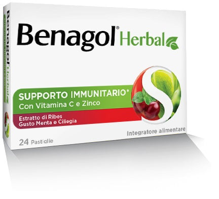 Benagol Herbal Menta E Ciliegia 24 Pastiglie - Benagol Herbal Menta E Ciliegia 24 Pastiglie